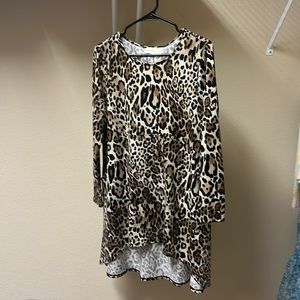 chico’s leopard print mini dress/blouse (M/L)